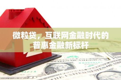 弋阳微粒贷，互联网金融时代的普惠金融新标杆