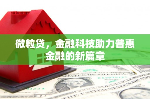 弋阳微粒贷，金融科技助力普惠金融的新篇章