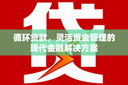 弋阳循环贷款，灵活资金管理的现代金融解决方案