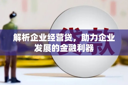 弋阳解析企业经营贷，助力企业发展的金融利器