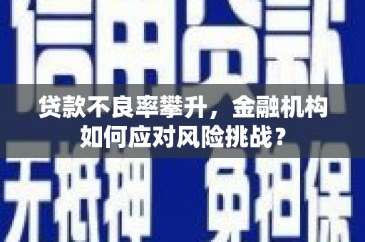 弋阳贷款不良率攀升，金融机构如何应对风险挑战？