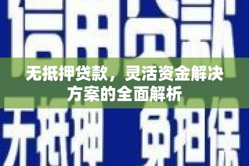 弋阳无抵押贷款，灵活资金解决方案的全面解析
