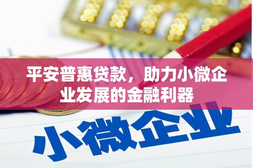 弋阳平安普惠贷款，助力小微企业发展的金融利器
