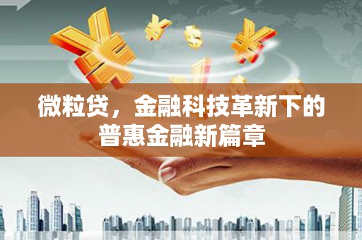 弋阳微粒贷，金融科技革新下的普惠金融新篇章