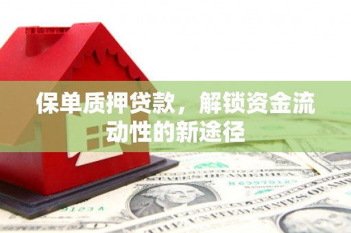 弋阳保单质押贷款，解锁资金流动性的新途径