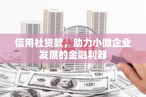 弋阳信用社贷款，助力小微企业发展的金融利器