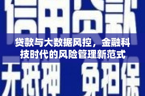 弋阳贷款与大数据风控，金融科技时代的风险管理新范式
