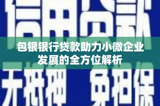 弋阳包银银行贷款助力小微企业发展的全方位解析