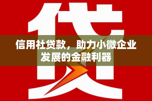 弋阳信用社贷款，助力小微企业发展的金融利器