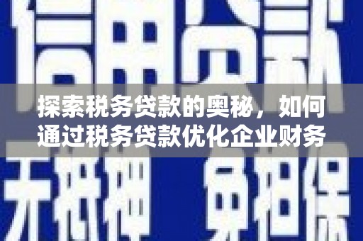 弋阳探索税务贷款的奥秘，如何通过税务贷款优化企业财务