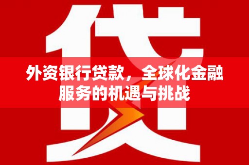 弋阳外资银行贷款，全球化金融服务的机遇与挑战