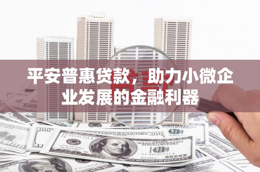 弋阳平安普惠贷款，助力小微企业发展的金融利器