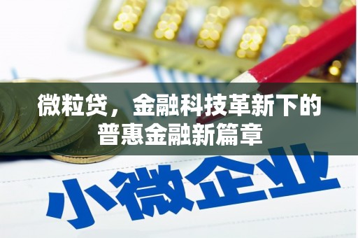 弋阳微粒贷，金融科技革新下的普惠金融新篇章