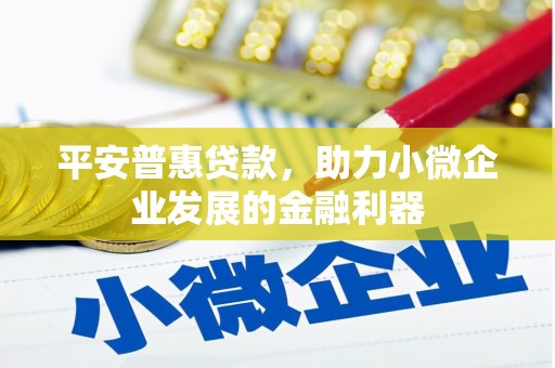 弋阳平安普惠贷款，助力小微企业发展的金融利器