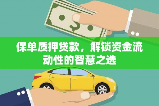 弋阳保单质押贷款，解锁资金流动性的智慧之选