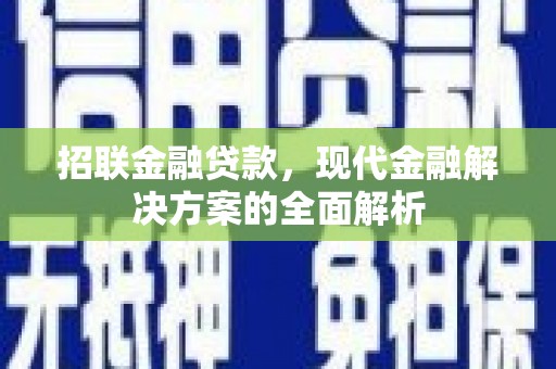 弋阳招联金融贷款，现代金融解决方案的全面解析
