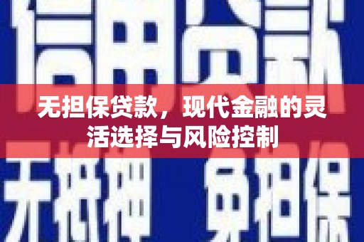弋阳无担保贷款，现代金融的灵活选择与风险控制