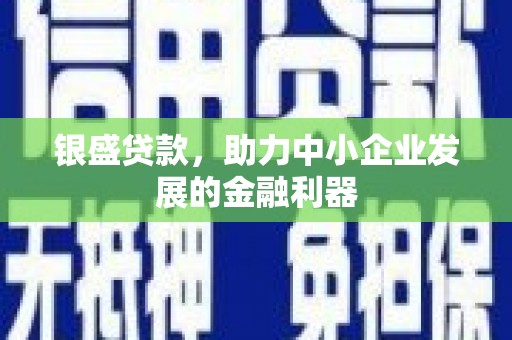 弋阳银盛贷款，助力中小企业发展的金融利器