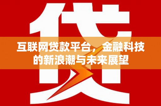 弋阳互联网贷款平台，金融科技的新浪潮与未来展望