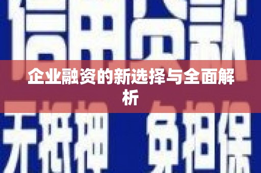弋阳企业融资的新选择与全面解析