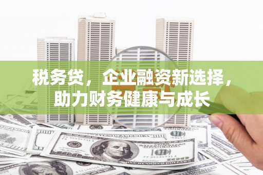 弋阳税务贷，企业融资新选择，助力财务健康与成长